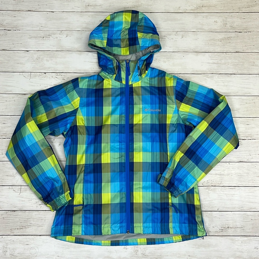 Columbia Silver Ridge plaid light rain jacket, medium